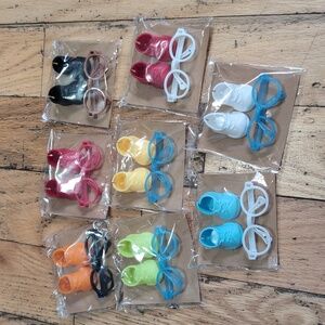 Lot Of 8 Labubu Inspired Shoe Set with glasses *E9